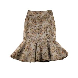 Eva Mendes New York & Company Floral Jacquard Trumpet Skirt - Size 4 Embroidered